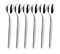LOU LAGUIOLE - Lot de 6 cuillères à glace et long drink - Jet - Acier inoxydable 18/0, Finition Sablée - Longueur 185 mm