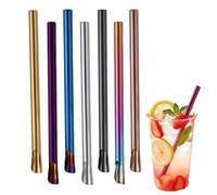 Cuillères réutilisables 7, Pièces Réutilisables Colorées, Lavables Au | Versatile Pailles cuillères, colorées milk-shake Bubble, Tea Limonade Cocktail, Maison Fête Plage, Multiuse Office