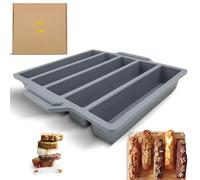 CUIRON Moule Silicone Mini Cake 5 Cavités avec Renfort Métallique, Silicone Platine LFGB Sans BPA, Moule Financiers, Cakes Salés, Gâteaux Individuels, Four et Lave-Vaisselle (Gris)