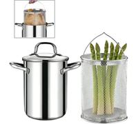 Cuiseur À Asperges Et À Pâtes En Acier Inoxydable De 4 L Avec Passoire Et Couvercle - Ustensile De Cuisine De Grande Capacité For Nouilles, Spaghettis, Friture, Passe Au Lave-vaisselle
