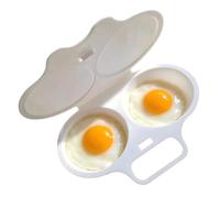 Cuiseur À Oeufs Double Tasse Micro-Ondes, 2 Cavités Antiadhésives Cuisson,Microwave Egg Cooker for Kitchen Cooking Tool pocheuse à œufs pour micro-ondes, coquetiers pochés à double vidange