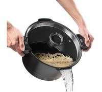 Cuiseur à pâtes 24 cm 4.5L,Revêtement Anti Adhérent,Fonte Aluminium Tous Feux Dont Induction,Noir 24 cm Schwarz