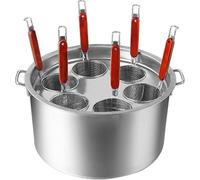Cuiseur À Pâtes Commercial En Acier Inoxydable Avec Panier Passoire, Seau Multifonctionnel For Chaudière À Nouilles De Cuisine, Marmite À Vapeur Durable For Une Préparation Facile Des Repas(6Holes)