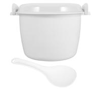 Cuiseur à Riz Multifonction pour Micro-ondes, Bol Vapeur Blanc PP | Chauffage Uniforme, Conservation Chaleur, Double Évent, Usage Domestique, avec Spatule de Riz