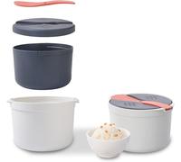 Cuiseur à riz pour micro-ondes, 2 litres - Ensemble de cuisson du riz avec panier vapeur - Sans BPA - Polypropylène (PP) de qualité alimentaire - Inclus une louche/passoire à riz - Compact, dimensions