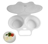 Cuiseur à œufs pour filtre à eau micro-ondes + bol design double couche PP | Minuteur de cuisson à œufs durs en polypropylène polymère, gain de temps, gain de temps pour pain pita, gâteau de maïs
