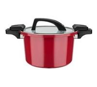 Casserole basse pression - GSW - 24 cm - 6 l - Aluminium forgé - Adapté à l'induction - Rouge