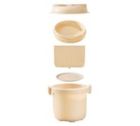 Cuiseur de Riz Micro Onde, 0,5L Cuiseur Riz Micro Ondes avec Panier et Couvercle, 10,7x14cm Autocuiseur Riz Micro Ondes en PP Microwave Rice Cooker pour Légumes, Pâtes, Sécurité Lave Vaisselle