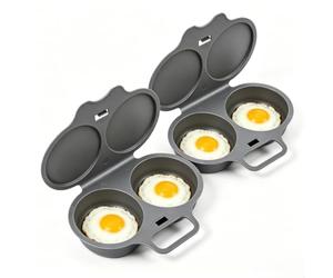 Cuiseur Oeuf Micro Ondes 2 Pièces Microwave Egg Poacher Pocheuse à Oeufs Micro Onde Avec Couvercle Et Poignée Machine à œufs Pochés Antiadhésifs œuf Rond Au Micro-Ondes Outil Cuisine à Chaleur Rapide