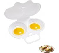 Cuiseur Oeuf Micro Ondes pour 2 Œufs avec Moule à Œufs Poché，Blanc | Pocheuse à Oeufs Micro Onde,Appareil Pour Cuire des œufs au Micro-ondes,Microwave Egg Poacher,Sans Huile,Facile à Nettoyer