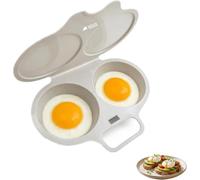 Cuiseur Oeuf Micro Ondes pour 2 Œufs avec Moule à Œufs Poché，Gris | Pocheuse à Oeufs Micro Onde,Appareil Pour Cuire des œufs au Micro-ondes,Microwave Egg Poacher,Sans Huile,Facile à Nettoyer