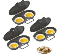 Cuiseur Oeuf Micro Ondes pour 2 Œufs avec Moule à Œufs Poché，Noir*3 | Pocheuse à Oeufs Micro Onde,Appareil Pour Cuire des œufs au Micro-ondes,Microwave Egg Poacher,Sans Huile,Facile à Nettoyer