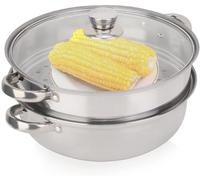 Cuiseur Vapeur 2 Couches En Acier Inoxydable, Marmite À Vapeur De 28 Cm Avec Couvercle En Verre Cuit Vapeur Inox Chaudière Pot À Vapeur Ustensile De Cuisine Pour La Cuisson