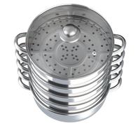 Cuiseur vapeur, 5 niveaux, acier inoxydable, hauteur 30 cm, compatible avec les cuisinières à induction, couvercle en verre anti-explosion, résistant à la chaleur