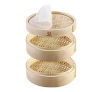 Cuiseur vapeur alimentaire en bambou de 10 pouces avec couvercle, bambou 100% naturel, panier vapeur pour la cuisson des boulettes, Dim Sum, légumes, viande de poisson 4inch steamer