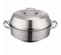 Cuiseur vapeur en acier inoxydable, Cuisinière à induction commerciale de pot sauna fruits mer(38cm)