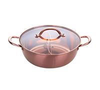 Cuiseur vapeur en acier inoxydable, Marmite divisée en acier inoxydable, cuisinière, marmite chaude, marmi(Rose Gold,Mandarin Duck Pot)