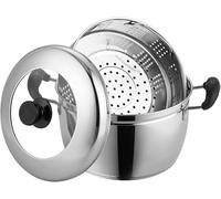 Cuiseur vapeur en acier inoxydable, soupe de poulet aux fruits mer cuit à la vapeur 24cm, Fond pot c
