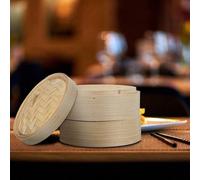 Cuiseur vapeur en bambou à 2 étages, Ø 20 cm, naturel - Accessoires de cuisine