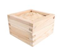 Cuiseur Vapeur en Bois Carré avec Couvercle pour Casserole et Dim Sum | Finition Bois Beige, Format Empilable, Adapté aux Légumes et Raviolis, du Service à Table à Cuisson sur Cuisinière