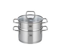 Elo Cuiseur vapeur en inox Citrin 18 cm 2 L - Couvercle verre, Compatible induction, Garantie 4 ans