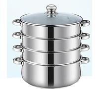 cuiseur vapeur, Fond de casserole composite 3 couches en acier inoxydable série 400 for poisson cuit à la vapeur, porridge et soupe au poulet(28CM)