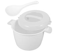 Cuiseur Vapeur Micro-ondes Blanc en PP avec Poignée Verrouillable | Usage Maison, Conserve la Chaleur, Chauffe les Repas, avec Pelle à Riz Incluse pour Préparation Quotidienne