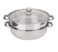 Cuiseur Vapeur Panier, 27cm/11in 2-layer Pot Inox Vapeur Panier Steaming Cookware Cuit Vapeur pour Dim Sum, légumes, viande et Le Poisson
