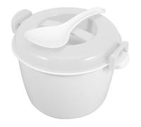Cuiseur Vapeur pour Micro-ondes en Pp, Poignées Verrouillables, Blanc | Bol Multifonction à Double Évent, Chauffe les Aliments, Usage Domestique, avec Spatule à Riz Incluse
