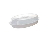 Cuiseur Vapeur pour Poisson, 1 Set en Polypropylène, avec Couvercle | Blanc, Trous D’Aération Couvercle, Usage Micro-Ondes, pour Légumes et Petits Plats