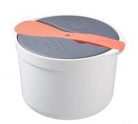 Cuiseur vapeur pour riz et légumes pour micro-ondes avec capacité de cuisson des pâtes Comprend une passoire et s'adapte aux micro-ondes de tailles courantes (orange)
