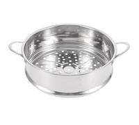 Cuiseur Vapeur Rond en Acier Inoxydable, Double Poignée, Argenté | Panier pour Cuisson à Vapeur, Trous de Ventilation Réguliers, Bord Étanche, Usage Maison et Restaurant