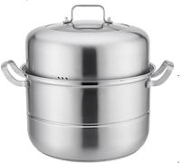 cuiseur vapeur, Soupe de poulet aux fruits mer cuite à la vapeur fond composite 3 couches en acier inoxydable 304(32cm)