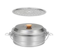 Cuiseurs à vapeur de cuisine Casseroles multifonctions pour la cuisson du poisson, texture en acier inoxydable 304, utilisation en extérieur pour la cuisson des légumes, ustensiles de cuisine économes