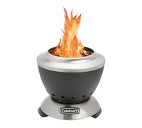 Cuisinart Brasero sans Fumée Cleanburn 19 cm | Table Top Jardin/Camping/Plage | Ultra-Portable avec Sac | Fumée Minimale | Bûchettes & pellets | Acier Carbone/INOX | Poids léger