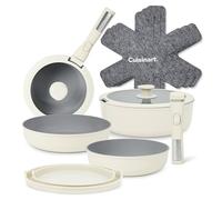 Cuisinart ClickSmart Batterie de cuisine antiadhésive 13 pièces à poignée amovible, revêtement céramique, empilable, gain de place, tous feux induction, four & lave-vaisselle