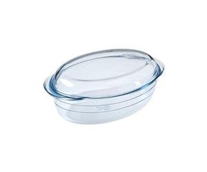 Cuisine 7541467 cocotte ovale en verre borosilicate 3l, silicone, transparent, 3 litres