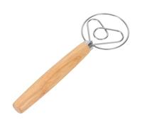 Cuisine à Long Manche en Acier Inoxydable, Manche Bois | Mélange, Batteur à Œufs, Outil à Pâte, Prise Confortable, Pizza, Pâtisserie