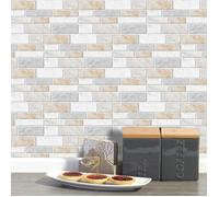 Cuisine Autocollants Beige Gris Auto-adhésif Étanche Salle Bains Carreaux Mur Stickers