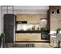 Cuisine complète EMILYA 240 cm emplacement four encastrable - bois