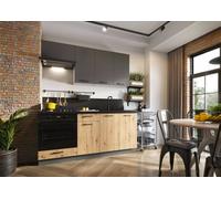 Cuisine complète JULIA 180 cm emplacement four encastrable - chêne / gris