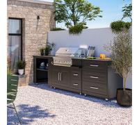 Cuisine d'extérieur 3 modules avec barbecue - Oviala Memphis