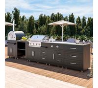 Cuisine d'extérieur, 5 éléments et 3 modules de cuisson - Oviala Memphis