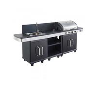 Pack Cuisine Extérieure FIDGI 4 avec Barbecue Gaz + Desserte + Evier