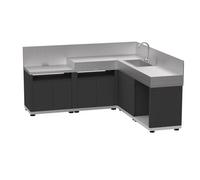 Cuisine Extérieure D'angle Le Marquier 5 Modules - Duo Noir