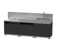 Cuisine extérieure Le Marquier 3 Modules Duo Noir Inox avec crédence