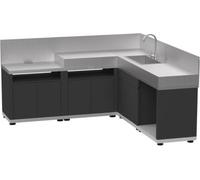 Cuisine extérieure LE MARQUIER d angle 5 elements avec credences duo