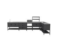 Cuisine extérieure Naxos 5 modules avec barbecue au charbon acier inoxydable noir