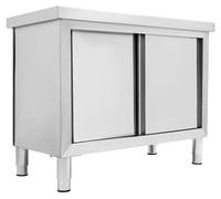 Cuisine extérieure, plan de travail en acier inoxydable, armoire de cuisine avec portes coulissantes, table en acier inoxydable pour cuisine, restaurant, garage, 100 x 50 x 95 cm
