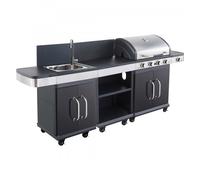 Pack Cuisine Extérieure FIDGI 4 avec Barbecue Gaz + Desserte + Evier